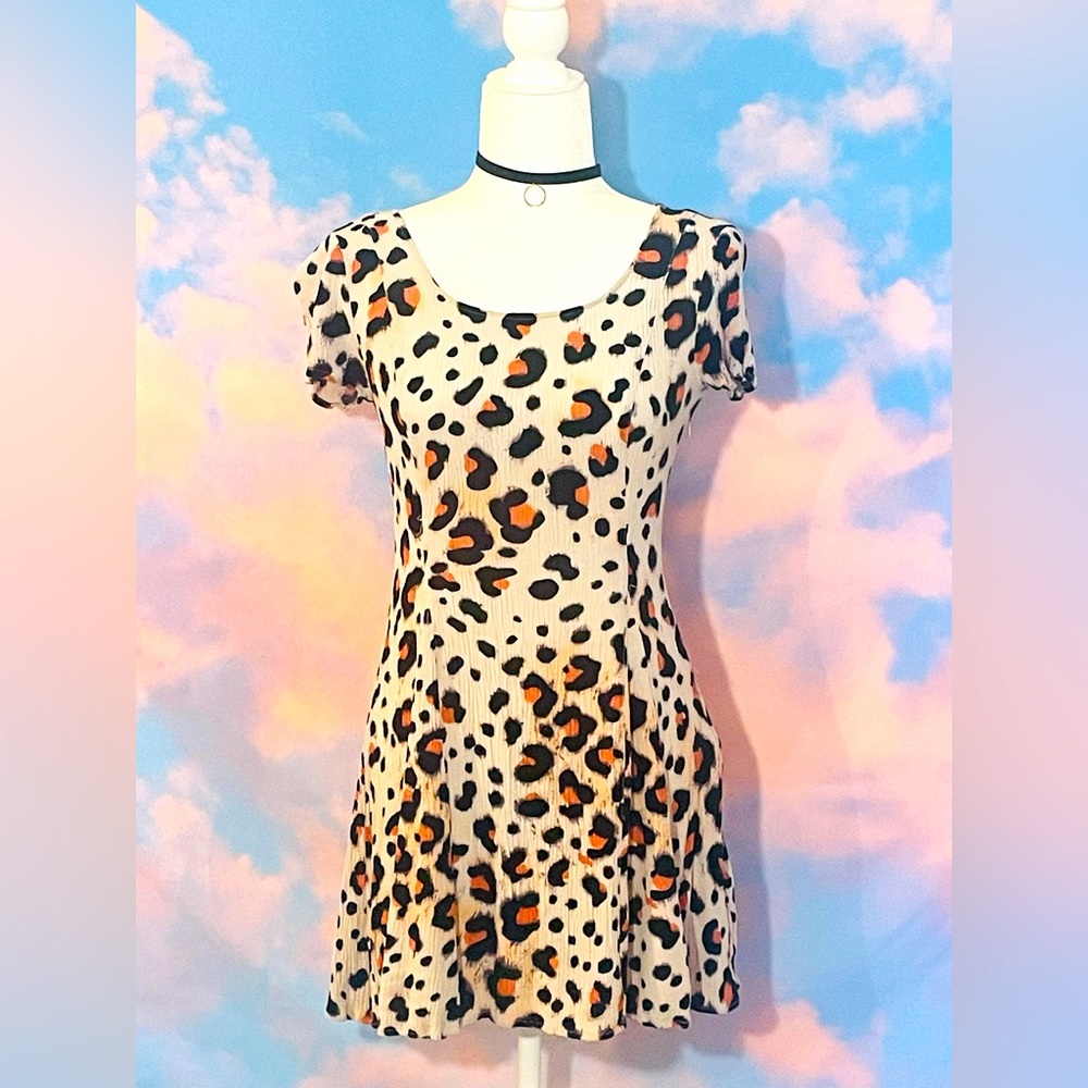 Flirty and Fun S/S Animal Print Fit and Flare Minidress (FINAL PRICED ITEM)